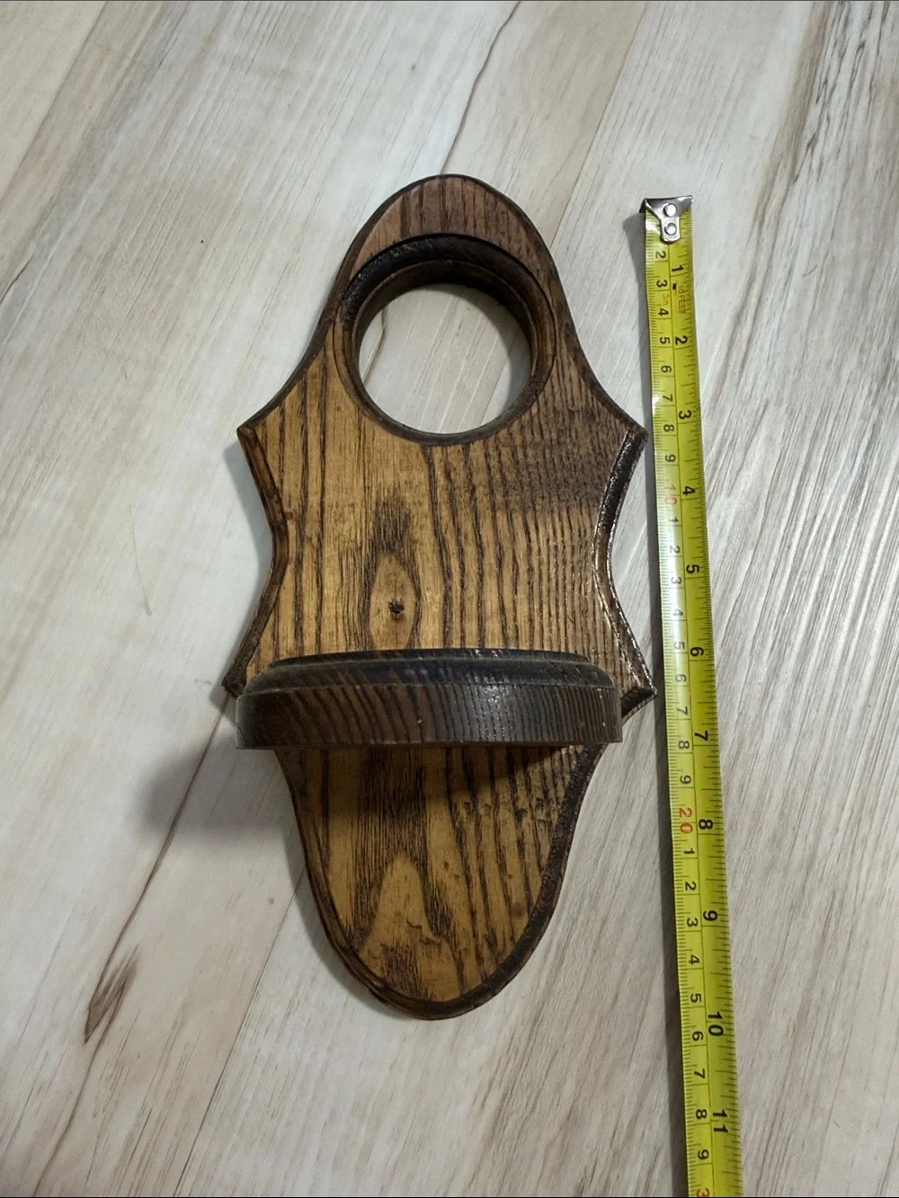 Vintage Wood Wall Shelf Sconces Pair Rustic Primitive Candle Plant Display